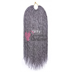 Extensie de par afro Senegalese Twist Hair Crochet Braid de 55 cm Cod 085SEE Gri Argintiu